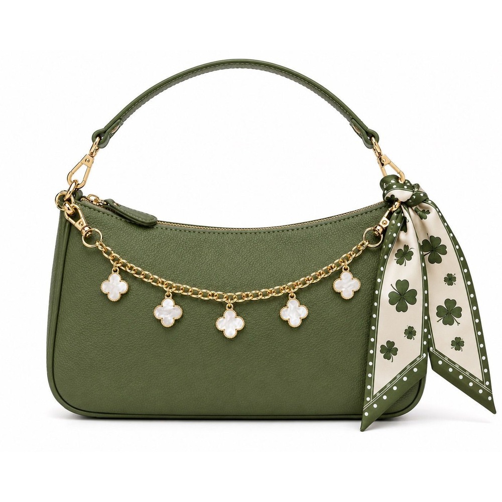 PC-82. Gold Clover Charm Purse Chain – 10.5" Total Length